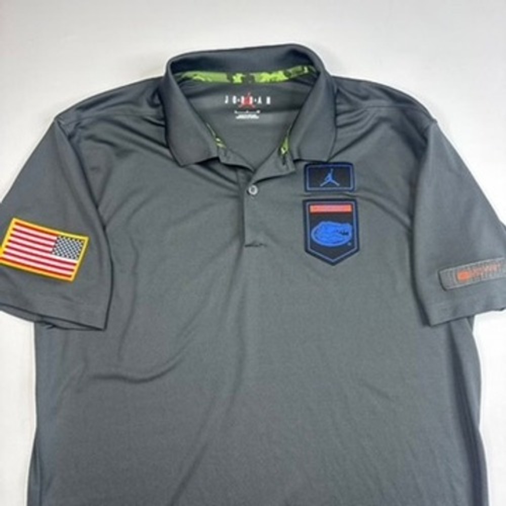 Nike Jordan Florida Gators Salute to Service Polo Shirt Mens Small Gray